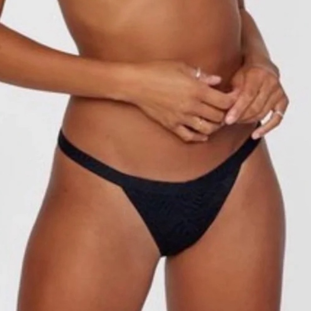 RVCA BIKINI BOTTOM ANIMAL PRINT BLACK
